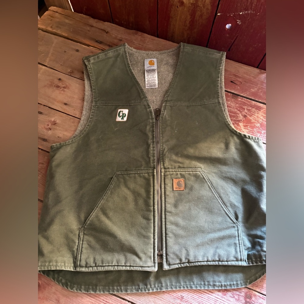 Carhartt Olive Green Canvas Vest